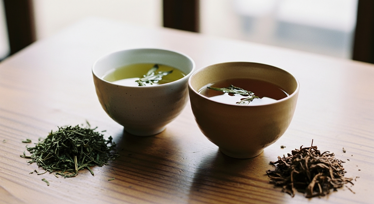 番茶とほうじ茶の違い：摘採時期と焙煎という2つの軸